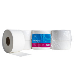 Toalettpapír 2 rétegű közületi átmérő: 19 cm 100 % cellulóz 100 m/tekercs 12 tekercs/csomag Bluering® hófehér Toalettpapírok Bluering