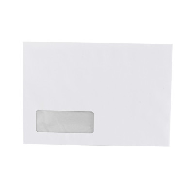 Boríték LC/5 öntapadó bélésnyomott bal ablakos 35x90mm 162x229mm B20A20 Bluering® fehér