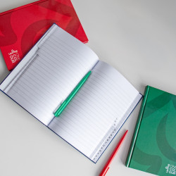 Golyóstoll 0,5mm, nyomógombos Eco Pen, test piros, írásszín kék Golyóstoll Ico