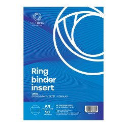 Gyűrűskönyv betét A4, 50lap Bluering® vonalas Gyűrűskönyv betét, rovatoltpapír Bluering