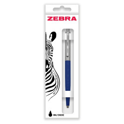 Golyóstoll nyomógombos 0,7mm, dobozban kék test, Zebra 901, írásszín kék Golyóstoll Zebra