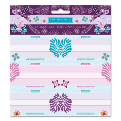 Füzetcímke (3*6 db) Ars Una CATALINA DRAGONFLY (5301) 23