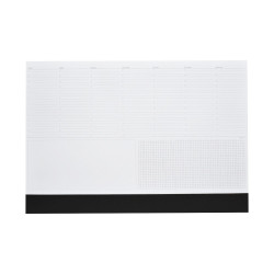 Asztali könyöklő fehér lapokkal fekete műbőrcsíkkal 570 x 390 mm  Realsystem 2026. Könyöklő Realsystem