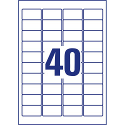 Etikett címke, 45,7 x25,4mm,víztiszta, 40 címke/ív, 25 ív/doboz, Avery átlátszó