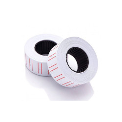 Árazószalag 22x12mm, fehér piros vonallal 25 tekercs/karton, MOTEX Árazószalag Egyéb