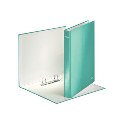 Gyűrűskönyv A4, Maxi 4cm, 2 gyűrű, D alakú, karton Leitz Wow jégkék Gyűrűskönyv Leitz