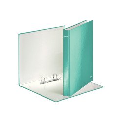 Gyűrűskönyv A4, Maxi 4cm, 2 gyűrű, D alakú, karton Leitz Wow jégkék Gyűrűskönyv Leitz