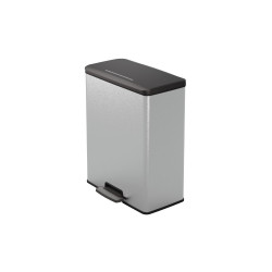 Szemetes kuka pedálos fémhatású műanyag 70 liter literes fekete/ezüst Deco Bin_Curver Papírkosár, szemetes Curver