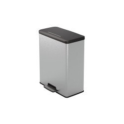 Szemetes kuka pedálos fémhatású műanyag 70 liter literes fekete/ezüst Deco Bin_Curver Papírkosár, szemetes Curver