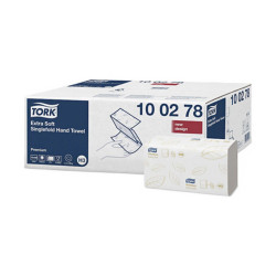 Kéztörlő 2 rétegű Z hajtogatású 200 lap/csomag 15 csomag/karton Extra Soft Singlefold H3 Tork_100278 hófehér Papírtörlők TORK