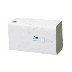 Kéztörlő 2 rétegű Z hajtogatású 250 lap/csomag 15 csomag/karton Singlefold H3 Tork_290179 zöld Papírtörlők TORK