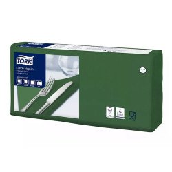 Szalvéta 2 rétegű 1/4 hajtás lapméret: 32,8 x 32,5 cm 200 lap/csomag Lunch Tork_477214 sötétzöld Szalvéták TORK