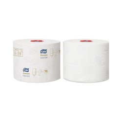 Toalettpapír 3 rétegű duplatekercses átmérő: 13,2 cm 70 m/tek 27 tekercs/karton Premium Mid-size T6 Tork_127510 fehér Toalettpapírok TORK