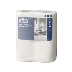 Háztartási papírtörlő kéztörlő 2 rétegű 2 tekercs/csomag 64 lap/tekercs ExtraTork_120269 Papírtörlők TORK