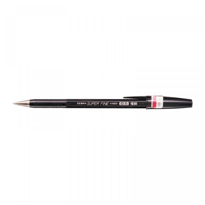 Golyóstoll 0,5mm, kupakos, H-8000 Zebra, írásszín fekete