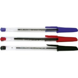 Golyóstoll eldobható, átlátszó testű, Fokus, írásszín kék Golyóstoll Fokus