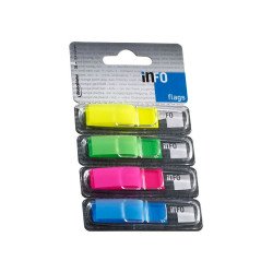 Jelölőcímke 12,5x43mm, 4x36lap, Info Notes (4BBD), 4 klf. teleszín Jelölőcímke Info Notes