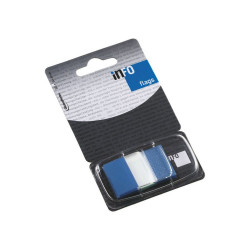 Jelölőcímke 25x43mm, 50lap, műanyag, Info Notes Info Flags transzparens kék Jelölőcímke Info Notes