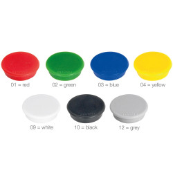 Mágnes 24mm, 10 db/csomag,  HM20 99 Franken vegyes színek Táblamágnes Franken