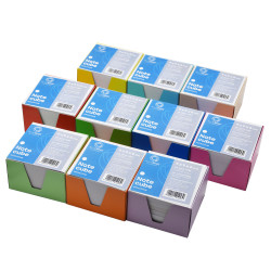 Kockatömb 9x9x6cm, színes karton doboz tartóban Bluering® fehér Kockatömb Bluering