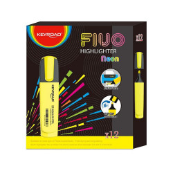 Szövegkiemelő vágott hegyű, lapos test Keyroad Fluo neon sárga Szövegkiemelő Keyroad