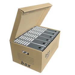 Archiváló konténer karton doboz fedeles 54x36x25cm, felfelé nyíló tetővel Fornax Archiválás Fornax