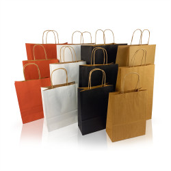 Sodrottfüles papírtáska 185x240mm 80mm talp S méret 250 db/doboz, piros