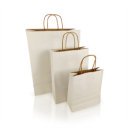 Sodrottfüles papírtáska 185x240mm 80mm talp S méret 250 db/doboz, fehér