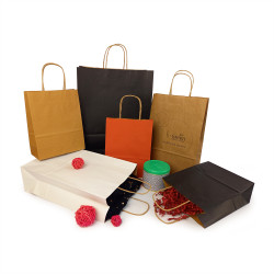 Sodrottfüles papírtáska 185x240mm 80mm talp S méret 250 db/doboz, bordázott barna