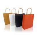 Sodrottfüles papírtáska 220x330mm 100mm talp M méret 200 db/doboz, bordázott barna