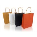 Sodrottfüles papírtáska 320x420mm 150mm talp L méret 200 db/doboz, fekete