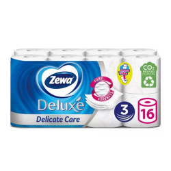 Toalettpapír 3 rétegű kistekercses 100% cellulóz 150 lap/tekercs 16 tekercs/csomag Delicate Care Deluxe Zewa fehér Toalettpapírok Zewa