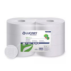 Toalettpapír 2 rétegű közületi átmérő: 23 cm 6 tekercs/karton 23 J EcoLucart_812206 fehér Toalettpapírok Lucart