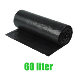 Szemeteszsák 60/65 liter 60 x 70 cm 20 db/tekercs fekete Szemeteszsák Egyéb