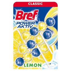 WC illatosító golyós 3 x 50 g Power Aktiv Bref Lemon Toalett tisztító, WC illatosító Bref