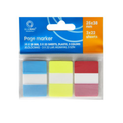 Jelölőcímke 25x38mm, 3x22lap, műanyag 3szín Bluering® Jelölőcímke Bluering