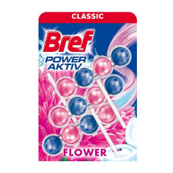 WC illatosító golyós 3 x 50 g Power Aktiv Bref Fresh Flower Toalett tisztító, WC illatosító Bref