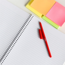 Golyóstoll 0,7mm eldobható, hatszögletű test kupakos Bluering® Jetta, írásszín piros