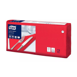Szalvéta 2 rétegű 1/4 hajtás lapméret: 32,8 x 32,5 cm 200 lap/csomag Lunch Tork_477210 piros Szalvéták TORK
