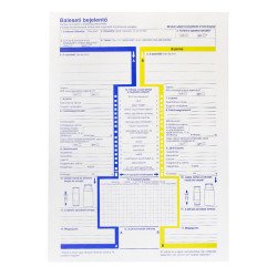 Baleseti bejelentő lap A/4, 2 példányos Nyilvántartás Egyéb