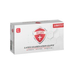 Gumikesztyű latex púderes L 100 db/doboz_AEGIS Gumikesztyű Egyéb