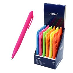 Golyóstoll nyomógombos 0,7mm Vinson Sunrise P12C vegyes test Golyóstoll Vinson