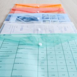 Irattartó tasak A4, PP patentos Bluering® transzparens zöld Irattartó tasak, patentos Bluering