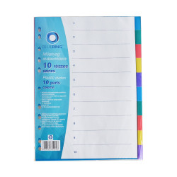 Elválasztólap, színes műanyag 10 részes Bluering® Elválasztó lap Bluering