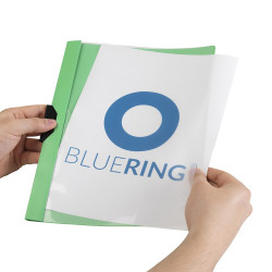 Gyorsfűző klip mappa A4, műanyag 30laphoz fém klippes Bluering® zöld