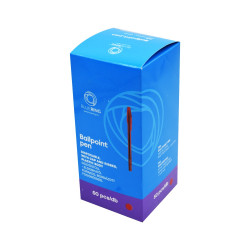 Golyóstoll 0,5mm eldobható kupakos kerek test bordázott fogórész Bluering® , írásszín piros Golyóstoll Bluering