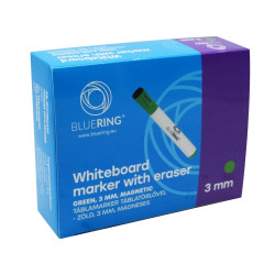 Táblamarker 3mm, mágneses, táblatörlővel multifunkciós Bluering® zöld Táblamarker Bluering