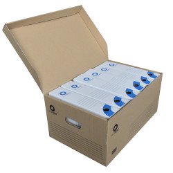 Archiváló konténer karton doboz fedeles 54x36x25cm, felfelé nyíló tetővel Bluering® barna Archiválás Bluering