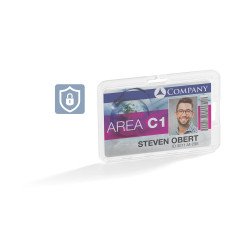 Biztonsági kártyatartó 54mmx87mm, 1 kártya számára, 10 db/csomag, Durable áttetsző Névkitűző Durable