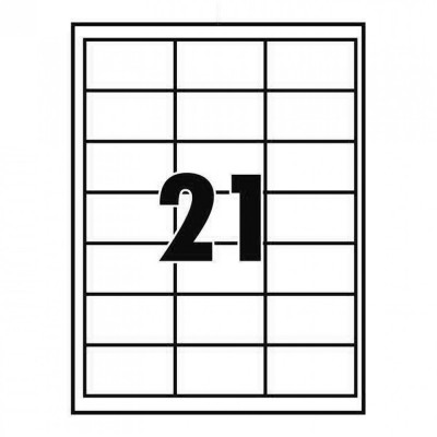 Etikett címke, 63,5x38,1mm, 100 lap, 21 címke/lap